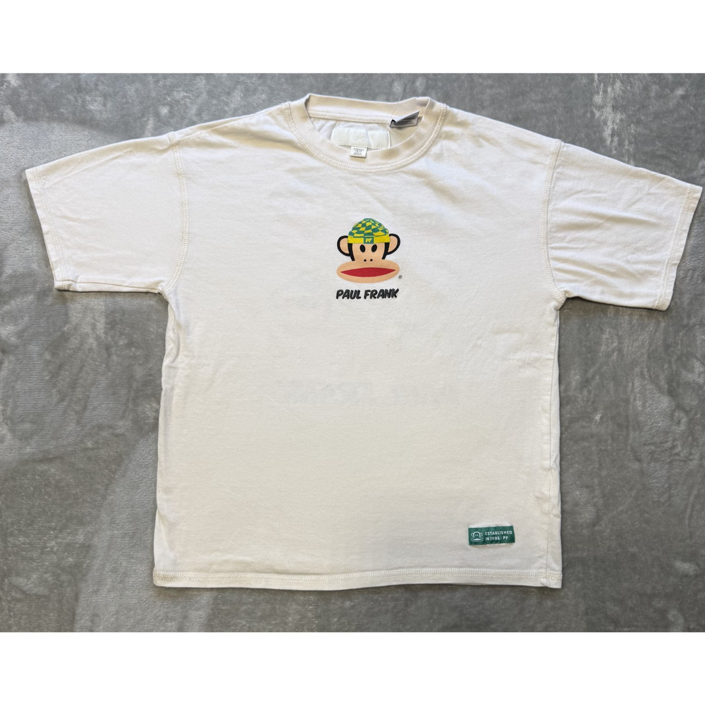 Paul Frank Julius Monkey Graphic T Shirt Kids 9-10 White Y2K Skater Streetwear